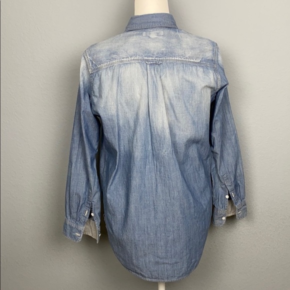Uniqlo Denim Cotton Button Down Blouse - Picture 6 of 9